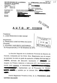 Auto Audiencia Navarra 201 entrega vivienda cancelar deuda
